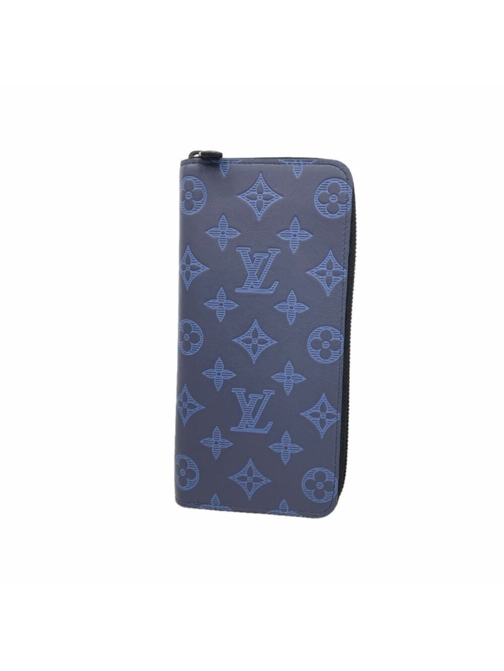 Louis Vuitton Wallet Monogram Shadow Zippy Vertical Blue Navy